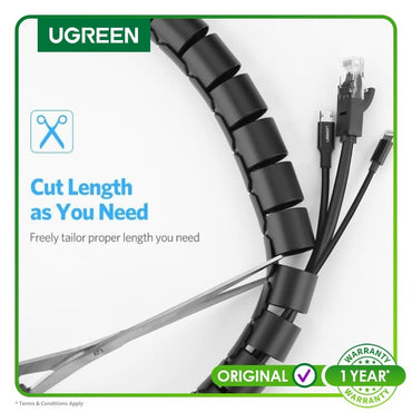 Ugreen, Spiral Cable Zipper Organizer Tube 1.5M G171:X171Flexible And Can Be Cut Ugreen Lp121-30818