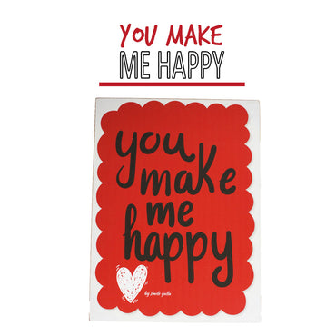 Smile Yalla, Valentine's Day, Wood Wall Frame Decoration, You Make Me Happy