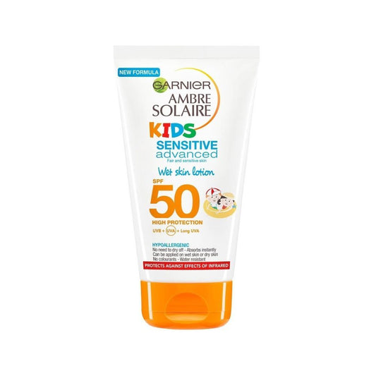 Garnier, Ambre Solaire Kids Sensitive Advanced Wet Skin Lotion Spf 50 150Ml