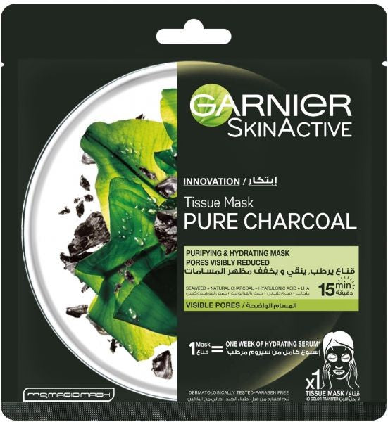 Garnier, Charcoal And Algae Hydrating Face Sheet Mask