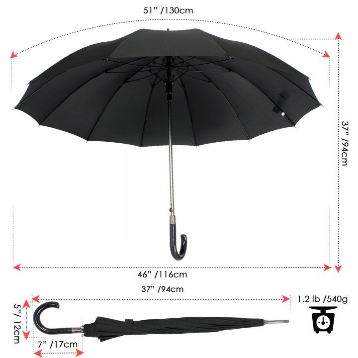 Susino, Stick Auto Open Umbrella, 3930, Black
