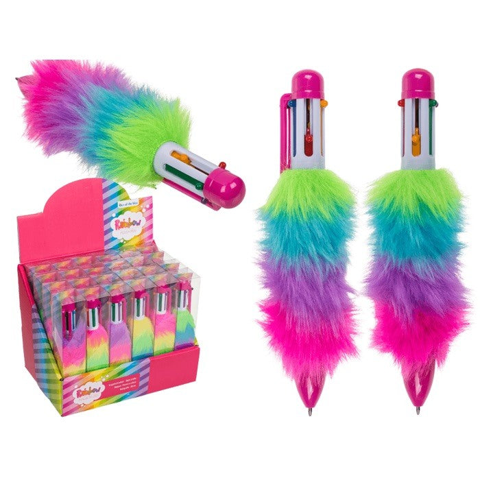 Out Of The Blue, Pen Plush Rainbow With 6 Colored Cartridges 14 Cm #29/2848 In Plastic Box