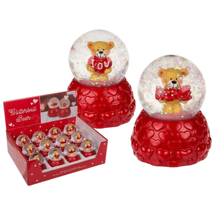 Out Of The Blue, Mini Polyresin Glitter Globe Bear 6.7X5.5Cm #711067.
