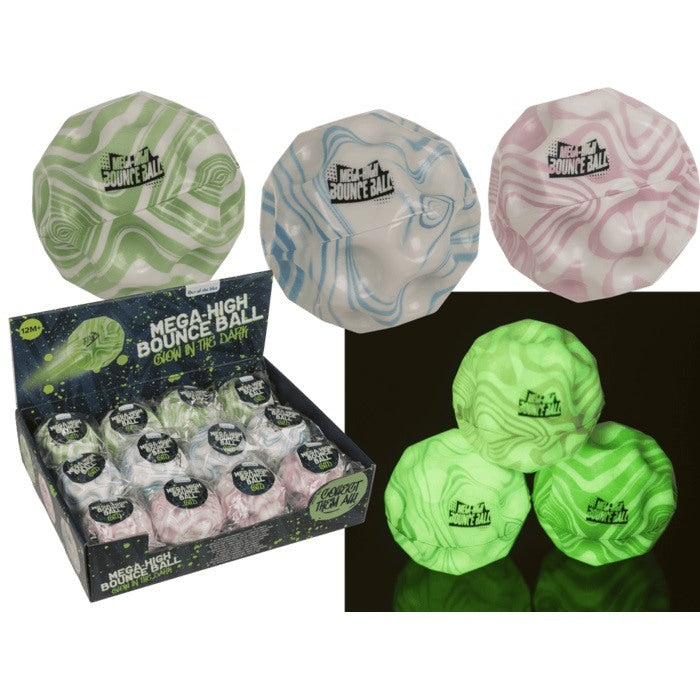 Out Of The Blue, Glow-In-The-Dark Bounce Ball Size: 7 Cm High Bounce For Outdoor Fun#12/0807.