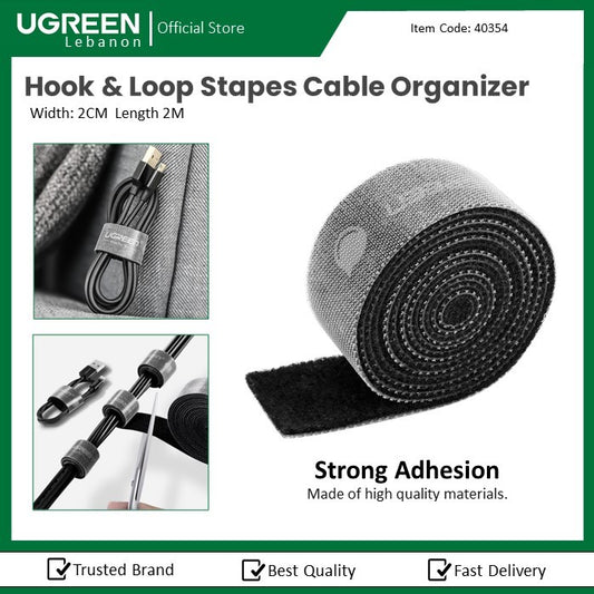 Ugreen, Hook & Loop Staps Cable Organiser, Made Of High Quality Materials