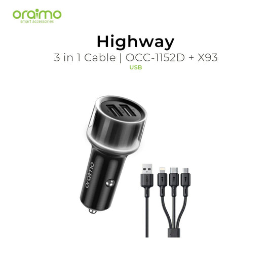 Oraimo, Car Charger Occ-1152D+X93 Black