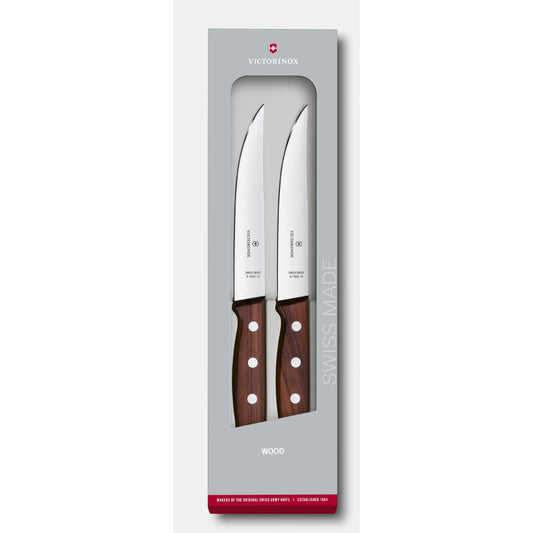 Victorinox Wood Steak Knife Set, 2 Pieces, 5.1120.2G