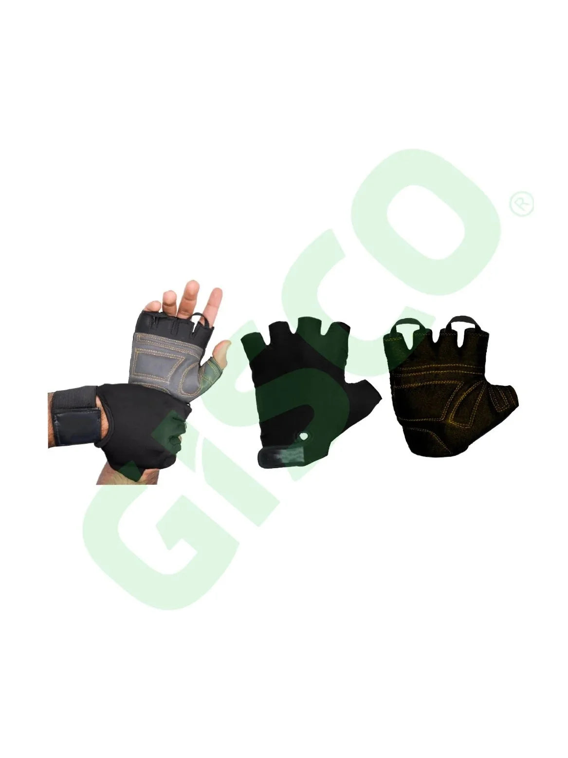 GISCO WEIGHT LIFTING GLOVES - MESH BACK WITH HOOK & LOOP, LEATHER PALM