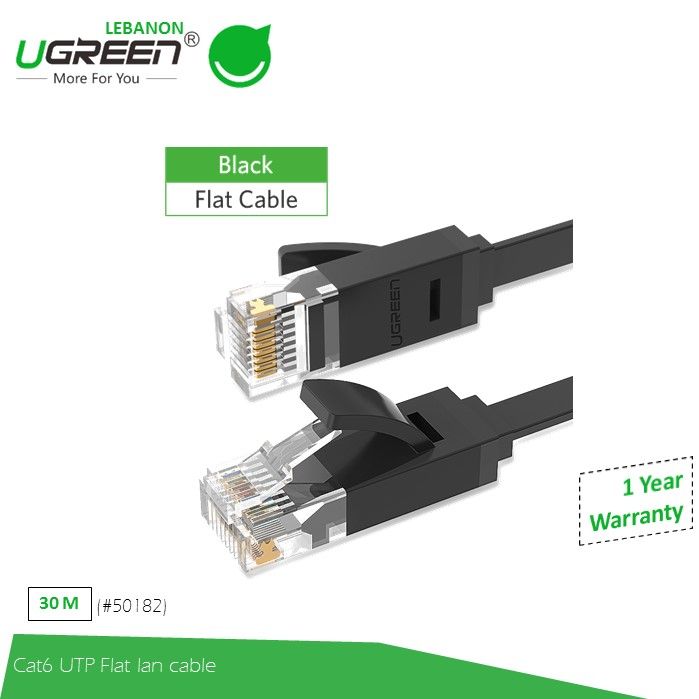Ugreen, Cat 6 Utp Lan Flat Cable, Available in Different Sizes