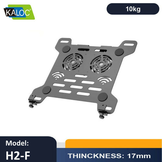 KALOC KLC-H2-F/B Laptop Holder for Monitor Arm, Up to 17.3" Laptop, 10kg Capacity, VESA Compatible with Cooling Fans