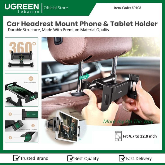 Ugreen, Car Headrest Mount Phone & Tablet Holder