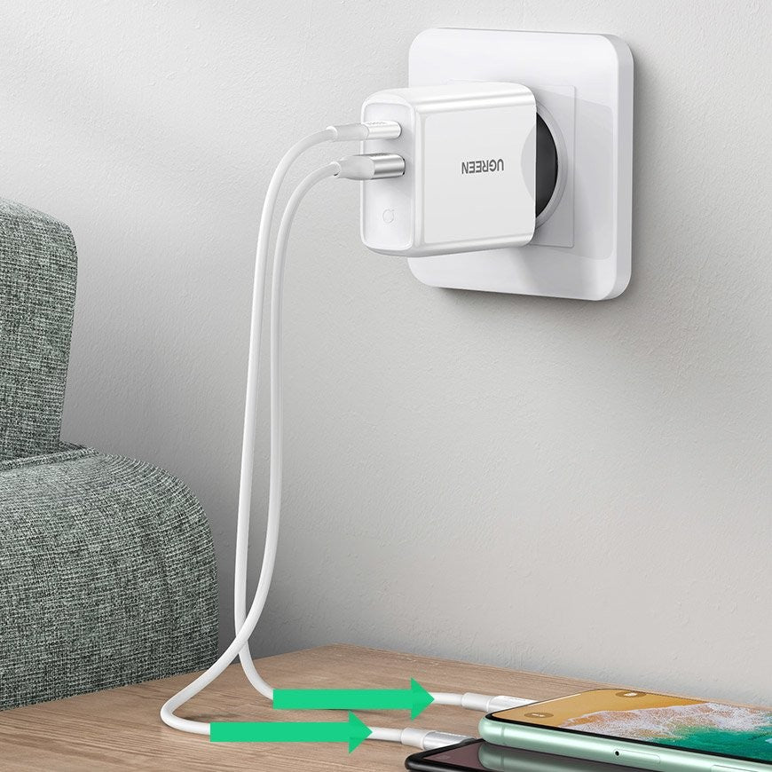 Ugreen, Pd 36W Dual Port Usb-A + Usb-C Cell Phone Wall Charger