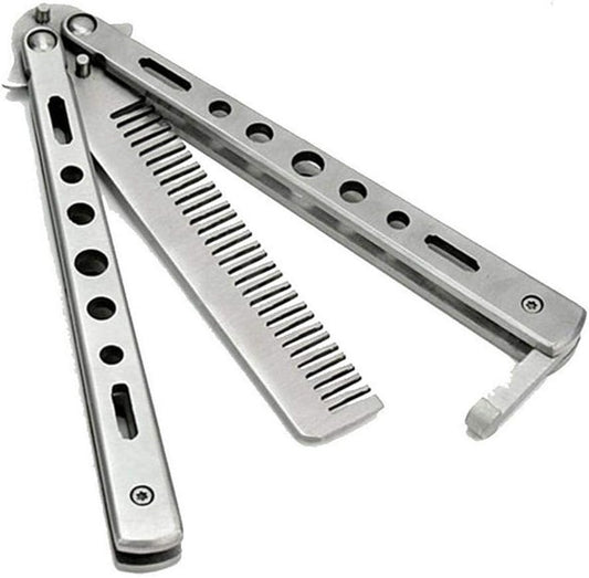 La Perla Tech, Stainless Steel Folding Practice Combs Hair Styling Tools For Sport Outdoor Use