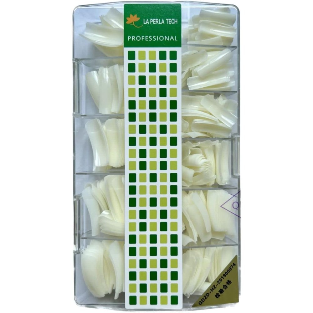 La Perla Tech, Professional Use Full Cover Acrylic False Nail Tips-Artificial Natural Tips, 500Pcs