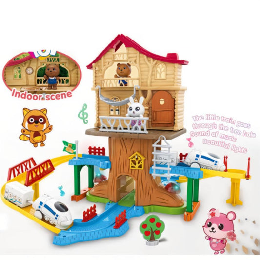 Development Forest House Playground Diy Cartoon Track Blocks Toys Educational For Kids6256