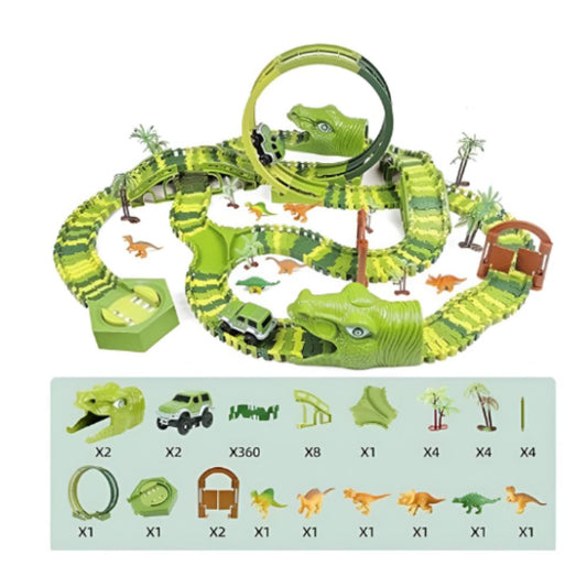 Electric Light Dinosaur Roller Coaster Track Suit 193Pcs (Without Electricity) (Cpc)6302