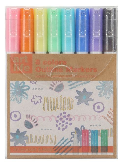 Memoris Precious, Outliner Markers MP72201 2mm pack of 8 colors