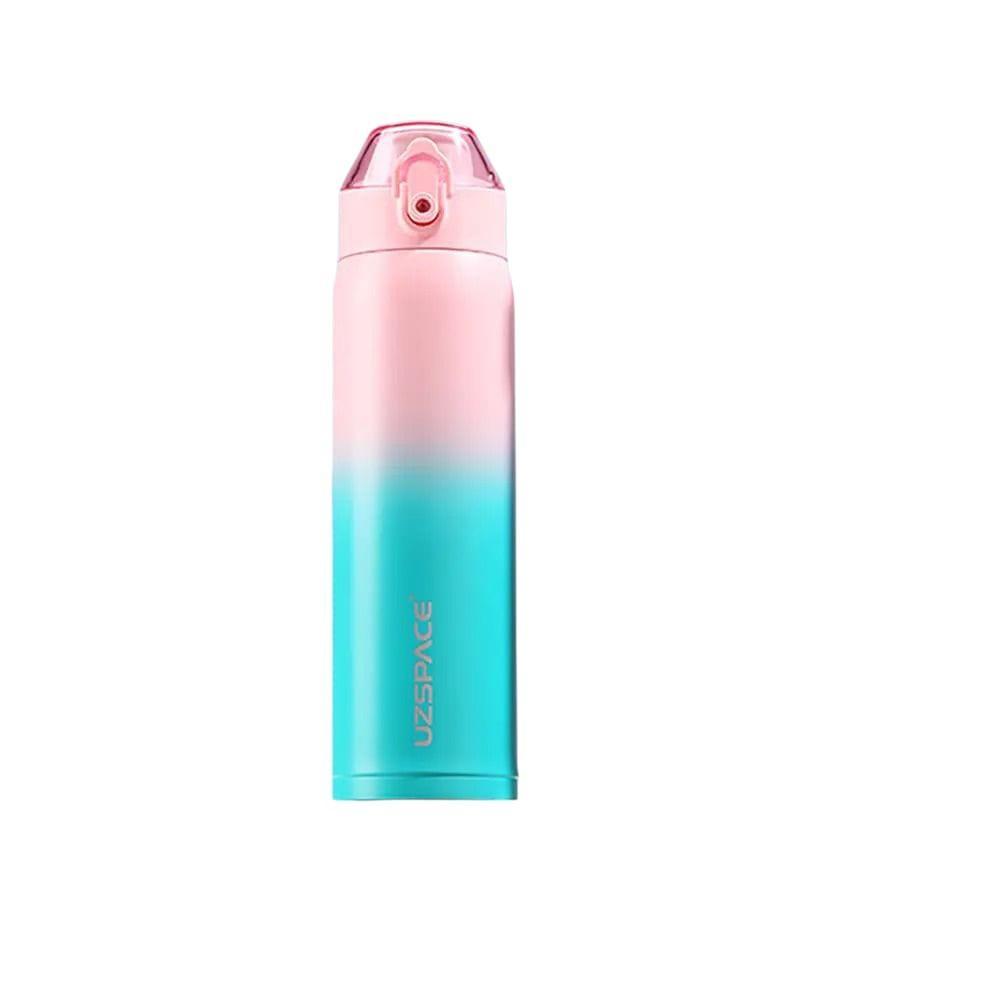 Uzspace Stainless Steel Thermos D28 Series 680Ml #4202 Pink And Green , 6955482343708