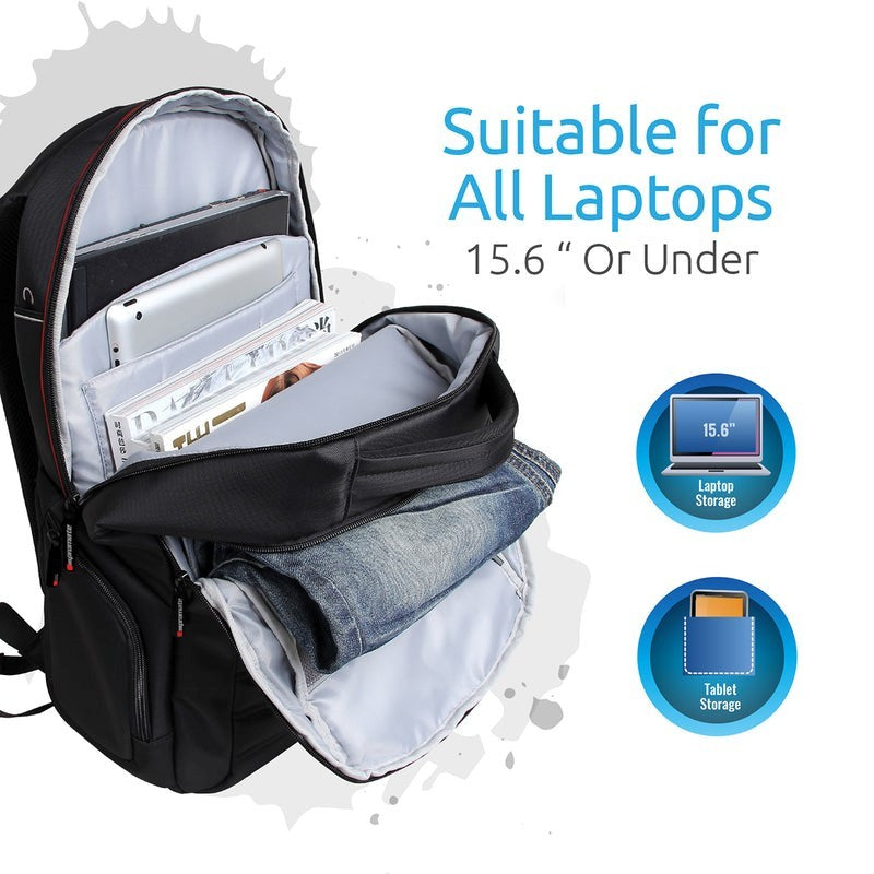 Promate, Laptop Backpack 15.6' W/Multi Pocket #Rebelbp Black