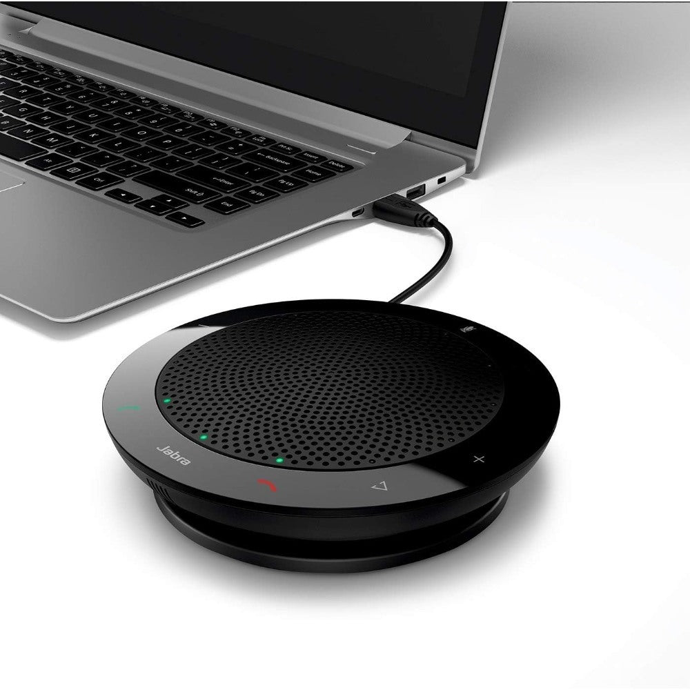 Jabra, SPEAK 410 MS Black USB Corded Speakerphone for Softphones ? Easy Setup, Portable USB Speaker for Holding Meetings Anywhere with Outstanding Sound Quality Microsoft optimized
