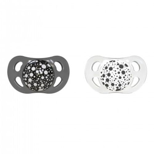 Twistshake, 2X Pacifier Black White 0-6M, 78086
