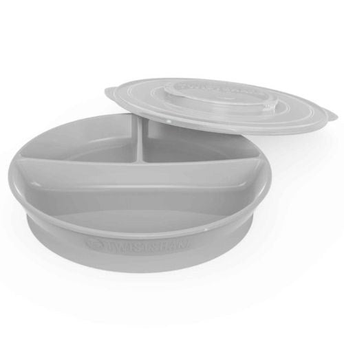 Twistshake, Divided Plate 6+M Pastel Grey, 78174