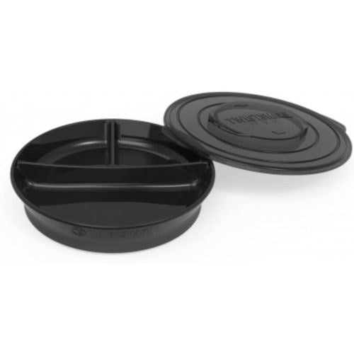 Twistshake, Divided Plate 6+M Black, 78178