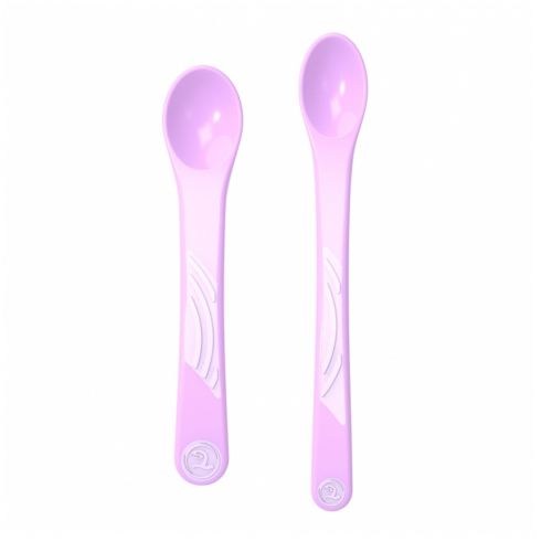 Twistshake, 2X Feeding Spoon Set 4+M Pastel Purple, 78192