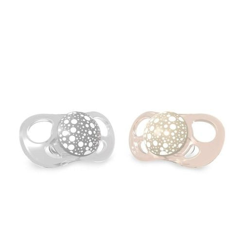 Twistshake, 2X Pacifier 0-6M Pastel Grey Beige, 78287