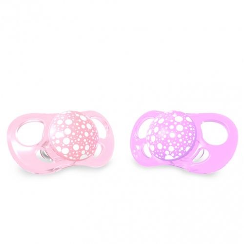 Twistshake, 2X Pacifier 6+M Pastel Pink Purple, 78289