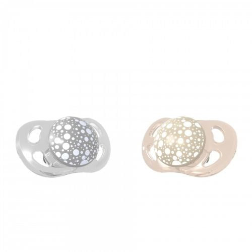 Twistshake, 2X Pacifier 6+M Pastel Grey Beige, 78290