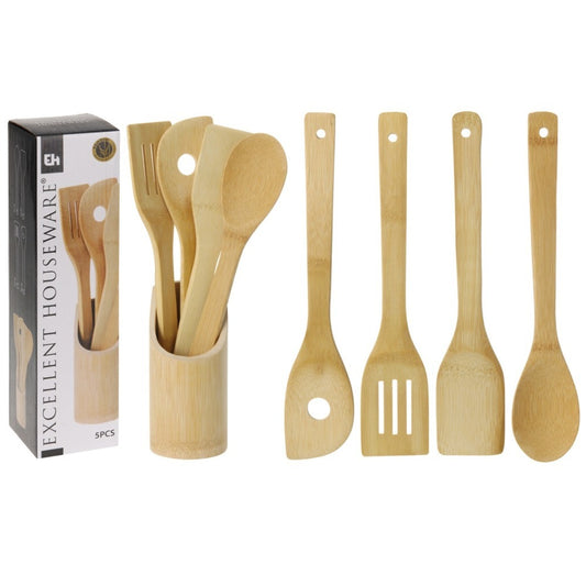 Kitchen Utensils Bamboo Set Of 5 Pcs