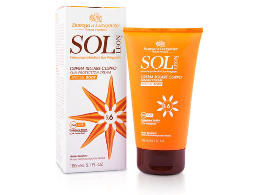 Bottega Di LungaVita, Sol Leon Body Low Protection Spf6 Cream 150 Ml