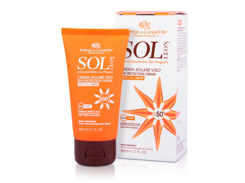 Bottega Di LungaVita, Sol Leon Sun Protection Face Cream Spf 50 50 Ml High