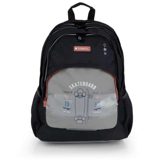 Gabol, School Backpack 3 Parts Trick 32x44x18cm#238540/2026 Grey-Black.