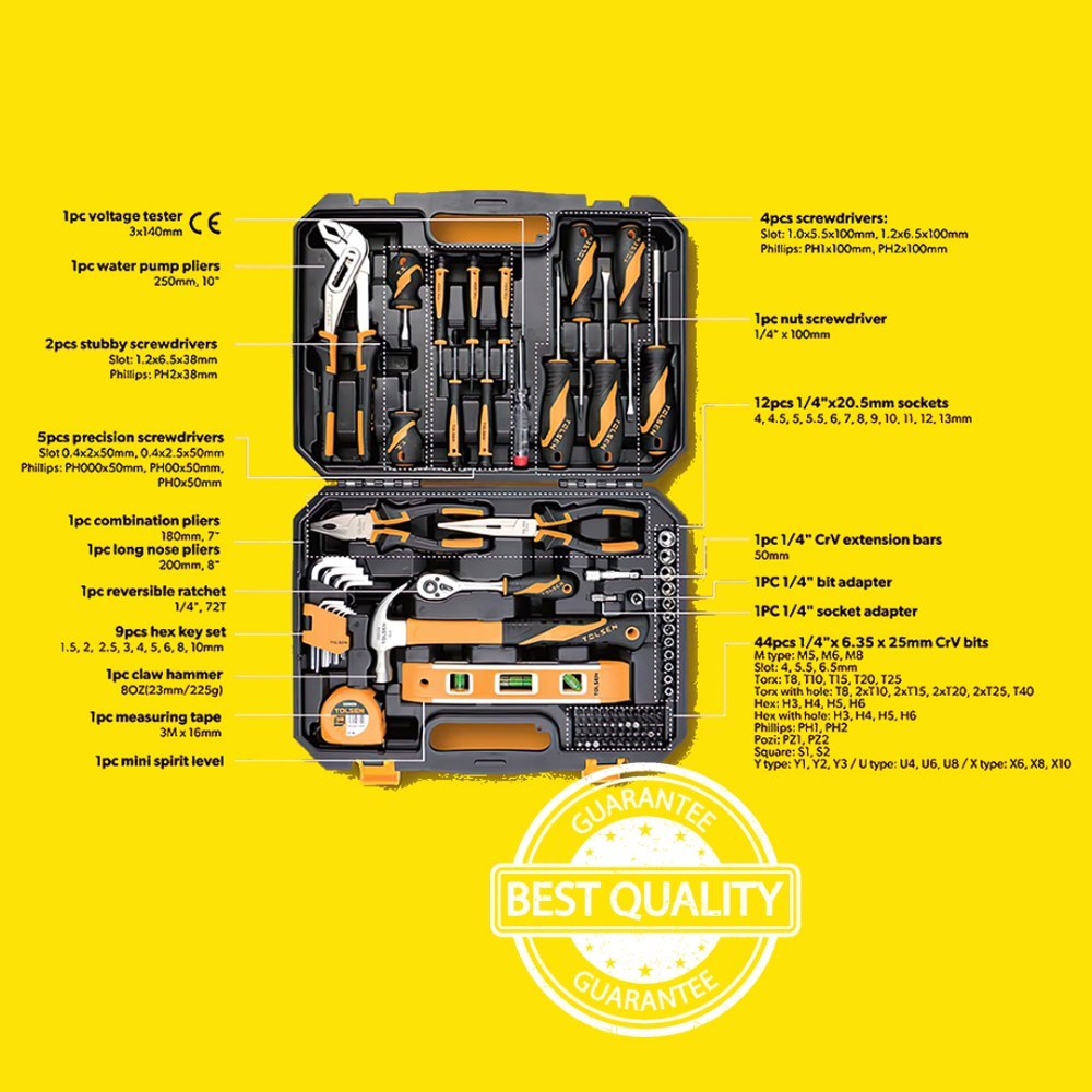 Tolsen, 89pcs Household Tool Set
