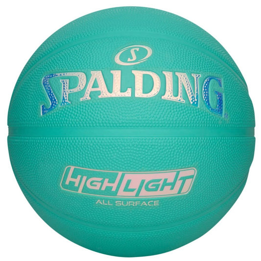 Spalding, Highlight Color Rush Mint Outdoor Basketball - Size 6