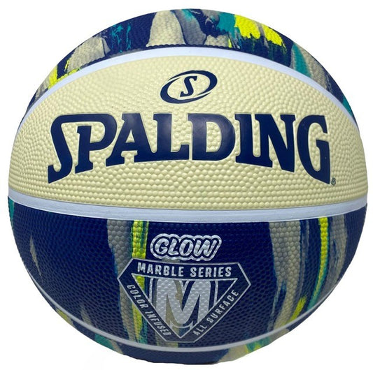 Spalding, Marble Series Glow In The Dark Navy Outdoor Basketball - Size 7