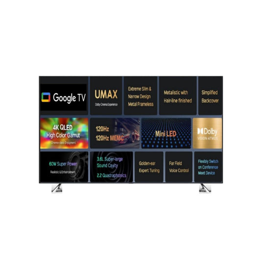 JVC, MINILED 85-Inch SMART GOOGLE TV , Frameless- 120HZ, 85NMQ7225