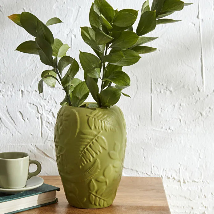 Karaca Home Madelyn Cylindrical Green Vase 17 cm, 300.23.01.0544