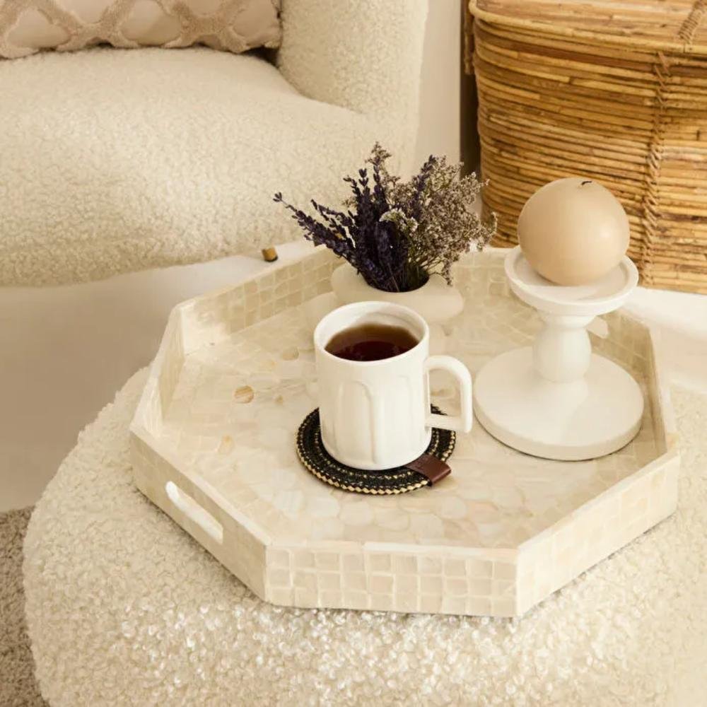 Karaca Home Carrie Hexagonal Decorative Tray 37 x 37 cm, 8680214399644