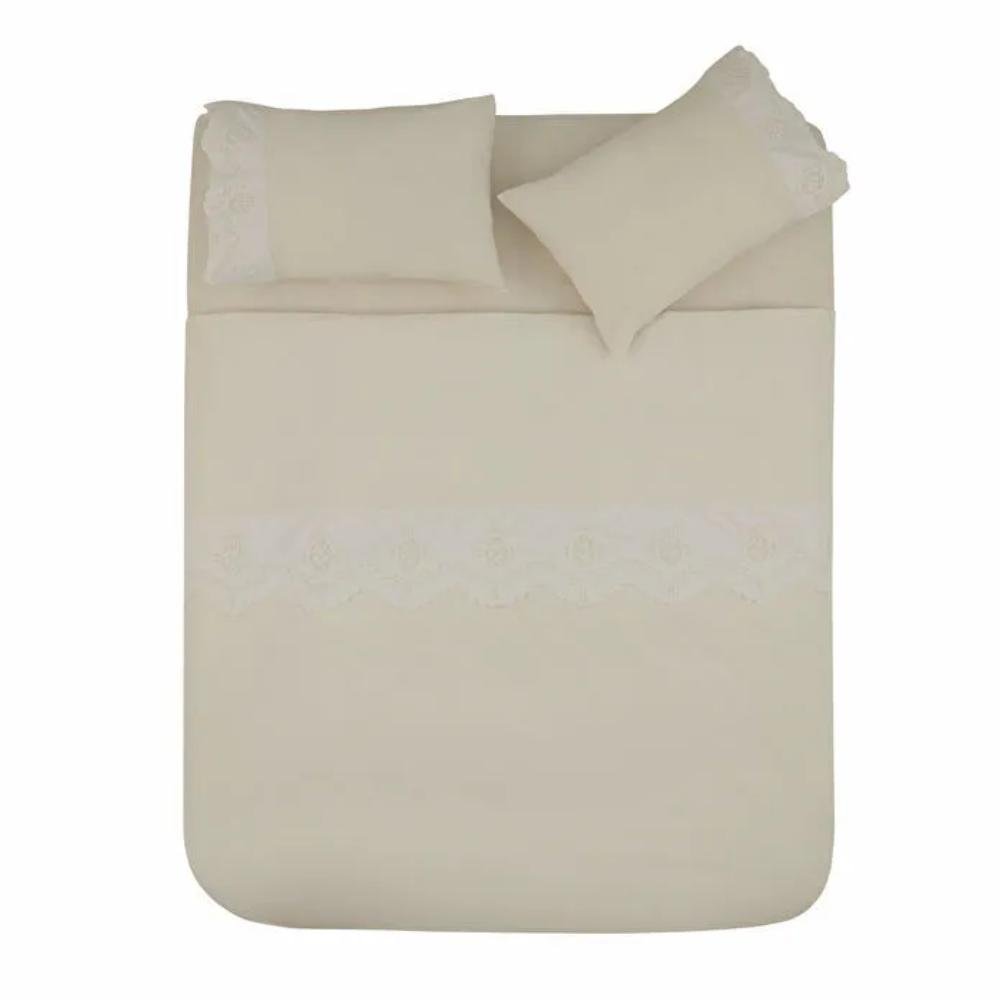 Karaca Home Chole 100% Cotton Double Duvet Cover Set 200x220 cm - White, 8680214410691