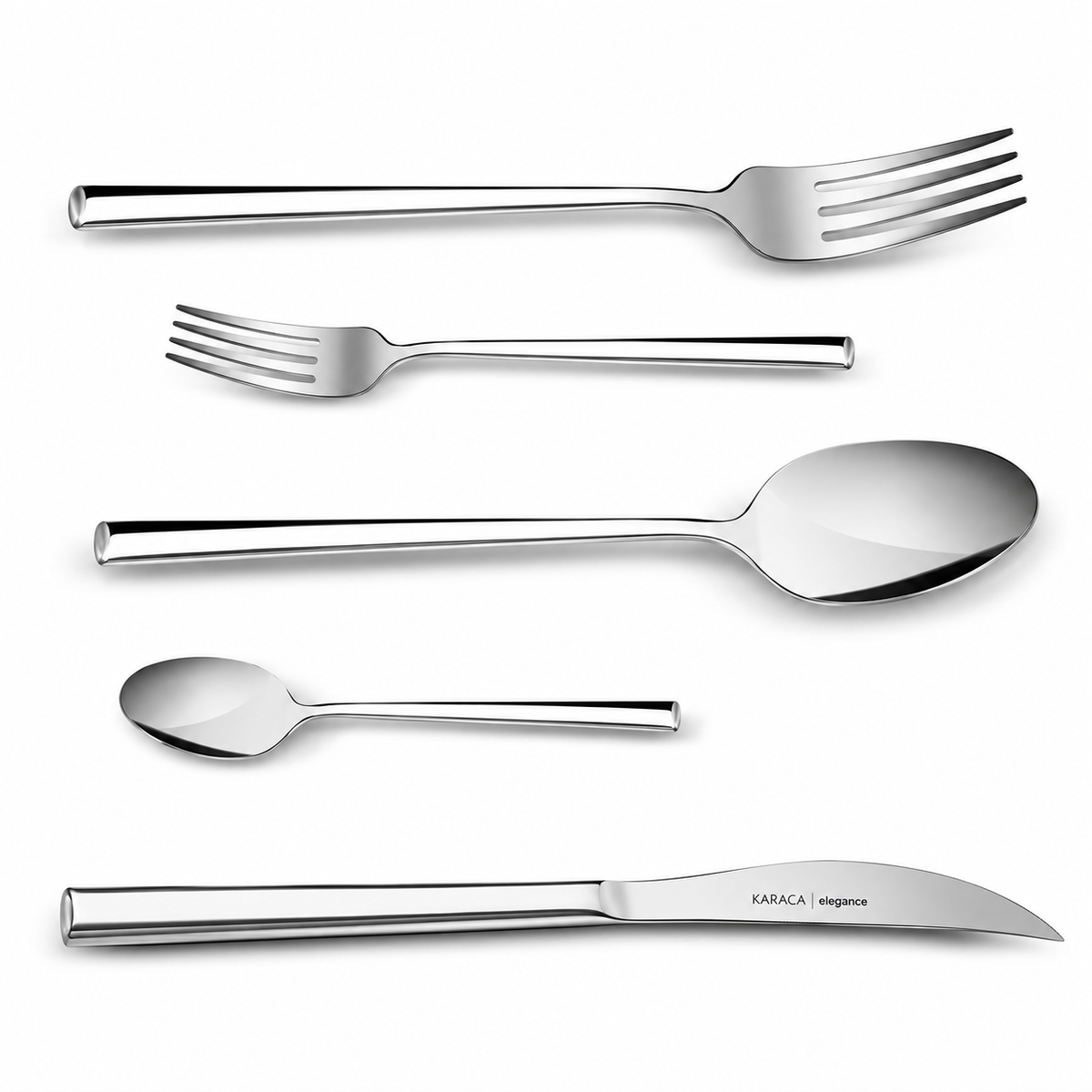 Karaca Tivoli 30-Piece Stainless Steel Cutlery Set for 6 People, Silver, 8683650380993