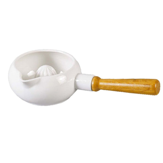 Cool Gift, Lemon Juicer Porcelain With Bamboo Hand