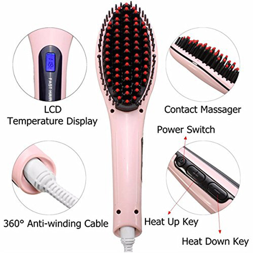 Cool Gift, Electric Hair Straightener Brush, 600W