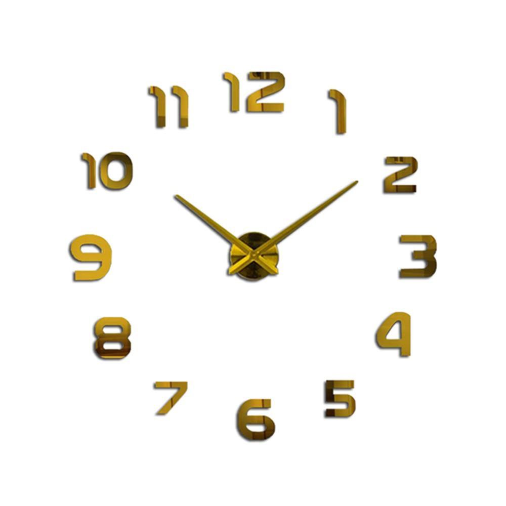 Cool Gift, DIY Wall Clock 3D Mirror, Clock Wall Stickers, Available in Different Sizes