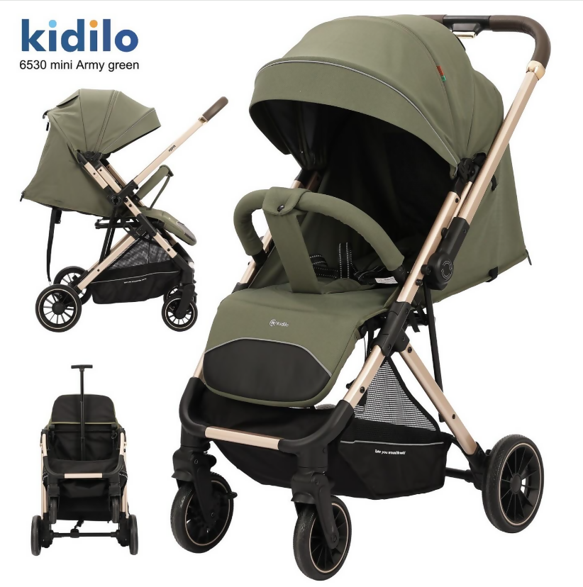 Kidilo 6530 Mini Baby Stroller – Lightweight, Reversible Handle, One-Hand Folding