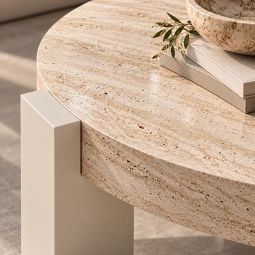 Aurelia Travertine Round Coffee Table | 518