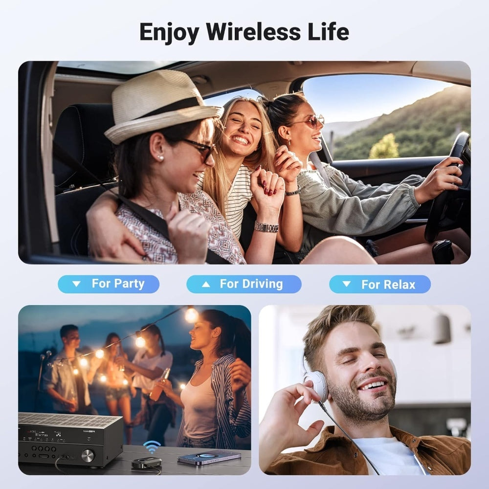Ugreen, Car & Home Bluetooth 5.0 Receiver Audio Adapter, Built-In Microphone, Built-In Battery Up To 15 Hours Ugreen Cm596- 90748