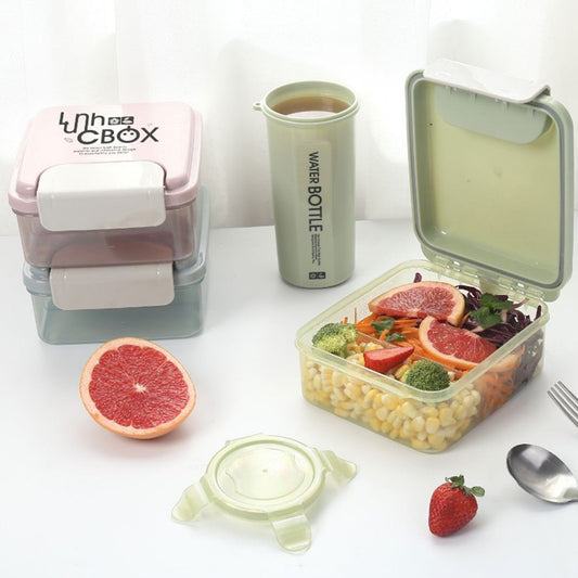 Cool Gift, Square Set of Lunch Box & Water Bottle, Available in Different Colors